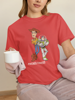 Woody And Buzz Friends Forever Women Oversized 210 Red Oversized - Premium Cotton Women Wear