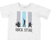 Rock Star Kids Regular Fit Tshirt 180 White Regular Fit Tshirt - Premium Cotton Kids Wear