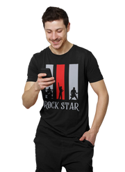 Comfortable Men Regular Fit Tshirt in Black - 180 GSM | Fullmoon Styles