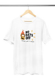 No Days Off Women Regular Fit Tshirt 180 White Regular Fit Tshirt - Premium Cotton Women Wear
