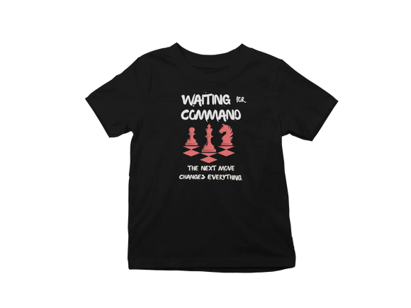 Kids Regular Fit Tshirt - Waiting For Command Kids Regular Fit Tshirt 180 Black | Fullmoon Styles
