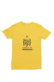 Yellow Regular Fit Tshirt - Git Commit Awesomeness Men Regular Fit Tshirt 180 Design | Men Fashion