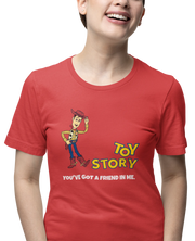 Toy Story Woody Women Oversized 210 Red Oversized - Premium Cotton Women Wear