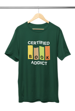 Men Regular Fit Tshirt - Certified Book Addict Men Regular Fit Tshirt 180 Bottle Green | Fullmoon Styles