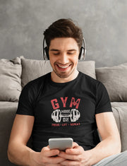 Gym Mode On Men Regular Fit Tshirt 180 Black Regular Fit Tshirt - Premium Cotton Men Wear