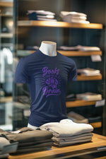 Navy Blue Regular Fit Tshirt - Books Food For Brain Men Regular Fit Tshirt 180 Design | Men Fashion