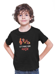 Black Regular Fit Tshirt - Lets Make Some Noise Kids Regular Fit Tshirt 180 Design | Kids Fashion