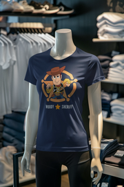 Navy Blue Regular Fit Tshirt - Toy Story Woody Sheriff Women Regular Fit Tshirt 180 Design | Women Fashion