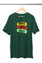 Make Today Great Women Regular Fit Tshirt 180 Bottle Green Regular Fit Tshirt - Premium Cotton Women Wear