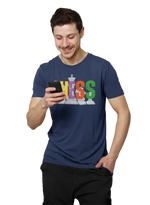 Comfortable Men Regular Fit Tshirt in Navy Blue - 180 GSM | Fullmoon Styles