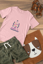 Comfortable Kids Regular Fit Tshirt in Baby Pink - 180 GSM | Fullmoon Styles