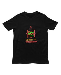 Women Regular Fit Tshirt - Git Commit Awesomeness Women Regular Fit Tshirt 180 Black | Fullmoon Styles