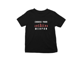 Kids Regular Fit Tshirt - Chess Choose Your Weapon Kids Regular Fit Tshirt 180 Black | Fullmoon Styles