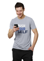 Push Yourself Men Regular Fit Tshirt 180 Gray Regular Fit Tshirt - Premium Cotton Men Wear