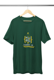 Women Regular Fit Tshirt - Git Commit Awesomeness Women Regular Fit Tshirt 180 Bottle Green | Fullmoon Styles
