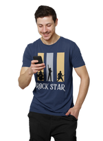 Comfortable Men Regular Fit Tshirt in Navy Blue - 180 GSM | Fullmoon Styles