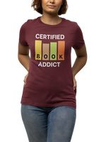 Certified Book Addict Women Regular Fit Tshirt 180 Maroon Regular Fit Tshirt - Premium Cotton Women Wear
