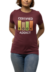 Certified Book Addict Women Regular Fit Tshirt 180 Maroon Regular Fit Tshirt - Premium Cotton Women Wear