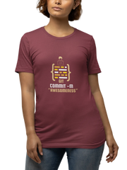 Maroon Regular Fit Tshirt - Git Commit Awesomeness Women Regular Fit Tshirt 180 Design | Women Fashion