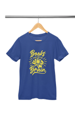 Royal Blue Regular Fit Tshirt - Books Food For Brain Women Regular Fit Tshirt 180 Design | Women Fashion
