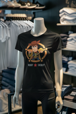 Black Regular Fit Tshirt - Toy Story Woody Sheriff Women Regular Fit Tshirt 180 Design | Women Fashion