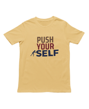 Men Regular Fit Tshirt - Push Yourself Men Regular Fit Tshirt 180 Beige | Fullmoon Styles