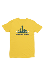 Chess Think Before You Move Men Regular Fit Tshirt 180 Yellow Regular Fit Tshirt - Premium Cotton Men Wear