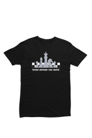 Men Regular Fit Tshirt - Chess Think Before You Move Men Regular Fit Tshirt 180 Black | Fullmoon Styles