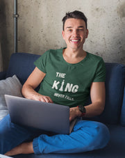 King Never Falls Men Regular Fit Tshirt 180 Bottle Green Regular Fit Tshirt - Premium Cotton Men Wear
