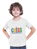 Chaos Checkmate Kids Regular Fit Tshirt 180 White Regular Fit Tshirt - Premium Cotton Kids Wear