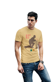 Comfortable Men Regular Fit Tshirt in Beige - 180 GSM | Fullmoon Styles