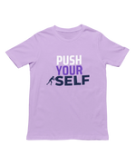 Men Regular Fit Tshirt - Push Yourself Men Regular Fit Tshirt 180 Lavender | Fullmoon Styles