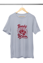 Books Food For Brain Men Regular Fit Tshirt 180 Gray Regular Fit Tshirt - Premium Cotton Men Wear