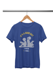Royal Blue Regular Fit Tshirt - Good Day To Read Men Regular Fit Tshirt 180 Design | Men Fashion