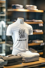 White Regular Fit Tshirt - Chess Club Men Regular Fit Tshirt 180 Design | Men Fashion