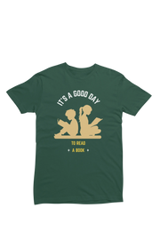 Good Day To Read Women Regular Fit Tshirt 180 Bottle Green Regular Fit Tshirt - Premium Cotton Women Wear