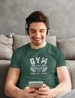 Gym Mode On Men Regular Fit Tshirt 180 Bottle Green Regular Fit Tshirt - Premium Cotton Men Wear