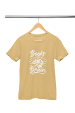 Books Food For Brain Women Regular Fit Tshirt 180 Beige Regular Fit Tshirt - Premium Cotton Women Wear