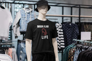 Black Oversized - Music Is My Life Men Oversized 210 Design | Men Fashion