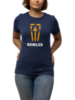 Bowled Women Regular Fit Tshirt 180 Navy Blue Regular Fit Tshirt - Premium Cotton Women Wear