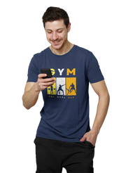 One More Rep Men Regular Fit Tshirt 180 Navy Blue Regular Fit Tshirt - Premium Cotton Men Wear
