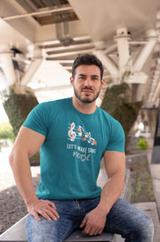 Lets Make Some Noise Men Oversized 240 Teal Blue Oversized - Premium Cotton Men Wear