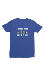 Men Regular Fit Tshirt - Chess Choose Your Weapon Men Regular Fit Tshirt 180 Royal Blue | Fullmoon Styles