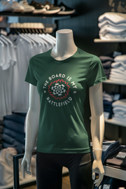 Battlefield Women Regular Fit Tshirt 180 Bottle Green Regular Fit Tshirt - Premium Cotton Women Wear