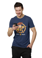 Comfortable Men Regular Fit Tshirt in Navy Blue - 180 GSM | Fullmoon Styles