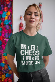 Bottle Green Regular Fit Tshirt - Chess Mode On Women Regular Fit Tshirt 180 Design | Women Fashion