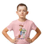 Woody And Buzz Friends Forever Kids Regular Fit Tshirt 180 Baby Pink Regular Fit Tshirt - Premium Cotton Kids Wear
