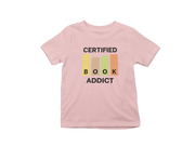 Kids Regular Fit Tshirt - Certified Book Addict Kids Regular Fit Tshirt 180 Baby Pink | Fullmoon Styles