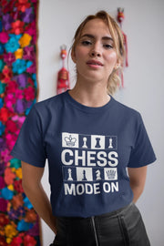 Navy Blue Regular Fit Tshirt - Chess Mode On Women Regular Fit Tshirt 180 Design | Women Fashion