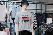 Gray Regular Fit Tshirt - Rock N Roll With Music Men Regular Fit Tshirt 180 Design | Men Fashion